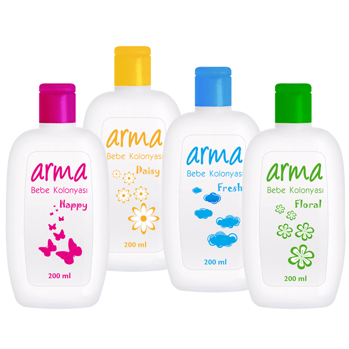 Bebe kolonyası için etiket tasarımı.  Pvc Malzeme: Şeffaf, sticker, 80-100 Mikron. 
Serigrafi ile tek renk baskı. Etiket Tasarımı Ambalaj Kozmetik Şeffaf Pvc Sticker