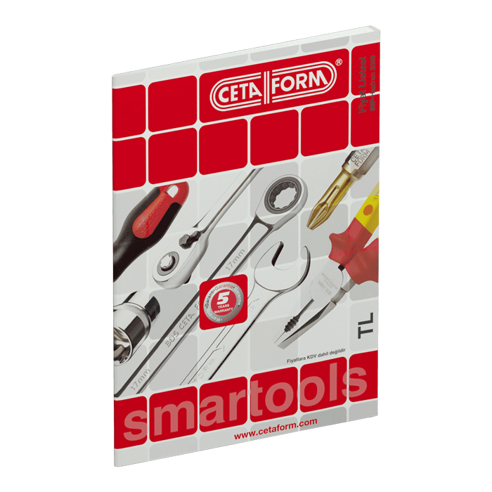 Ürün fiyat bilgilerini ve kısa teknik detayları içeren fiyat listesi. Mini katalog olarak da kullanılmıştır.  72 sayfa. 
Kapalı ölçü 21 x 29.7 cm. 
Kapak 220 gr mat kuşe ve selefon kaplama. 
İç sayfalar 115 gr mat kuşe. 
Cilt omega tel dikiş. Fiyat Listesi, Mini Katalog, Kapak Tasarımı