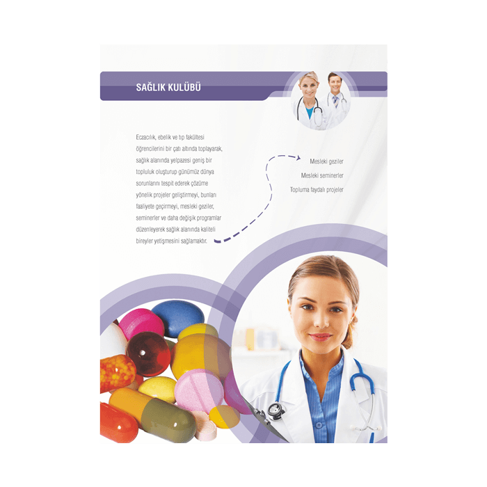 Öğrenci etkinliklerini tanıtmayı amaçlayan broşür.  16 sayfa  115 gr kuşe kağıt  Tel dikiş Gençlik Kulübü, Etkinlik Günlüğü, Etkinlik Broşürü