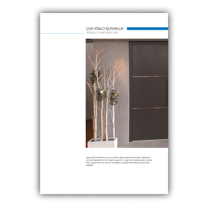 Pazarlama kataloğu tasarımı  Aluminyum sistem çözümleri kataloğu 56 sayfaKuşe kapak, 270grKuşe iç sayfalar, 135grTutkal cilt Katalog Tasarımı, Pazarlama Kataloğu, Sistem Çözümleri Kataloğu