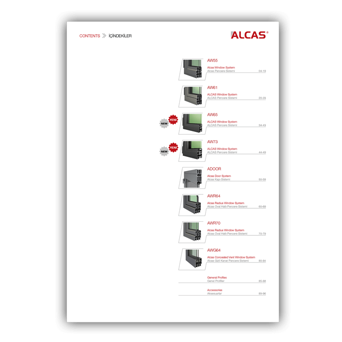 Pazarlama kataloğu tasarımı  Aluminyum pencere sistemleri kataloğu 96 sayfaKuşe kapak, 300grKuşe iç sayfalar, 170grTutkal cilt Katalog Tasarımı, Pazarlama Kataloğu, Sistem Çözümleri Kataloğu, Aluminyum Pencere Sistemleri Katalog