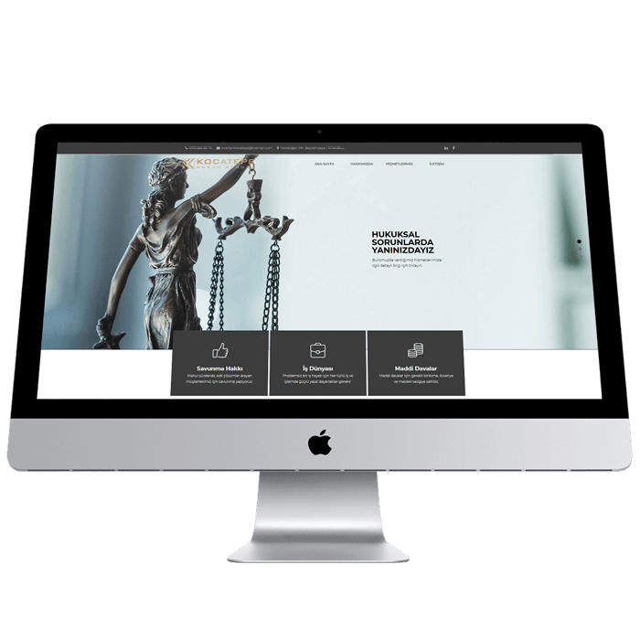 Hukuk Bürosu için tasarlanan ve kodlanan web sitesi. www.kocatepehukuk.com.tr Hukuk Web Sitesi, Web, Site, Hukukçu Sitesi, Avukat Sitesi, Avukat, Adalet Sitesi, Terazi
