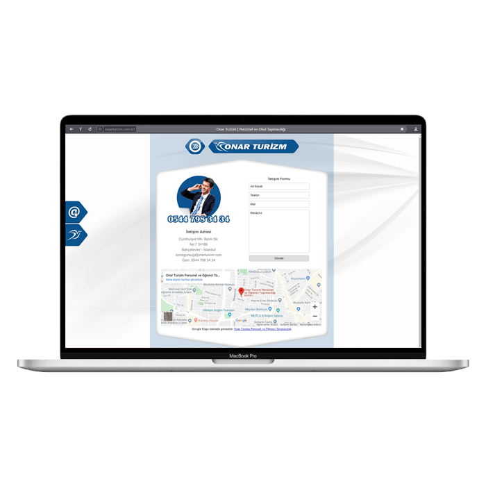 Turizm, personel ve organizasyon taşımacılığı yapan firma için web sitesi.www.onarturizm.com Taşımacılık, Turizm, Web Sitesi